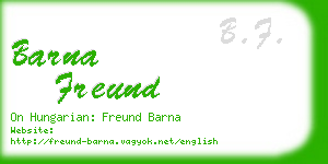 barna freund business card